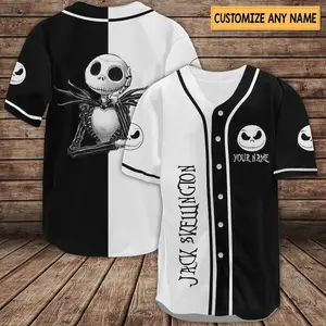 Custom Name Jack Skellington Jersey, Skellington Shirt, Skellington Jersey Shirt, Horror Movie Shirt, Halloween Custom Jersey
