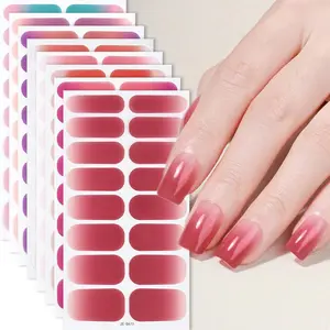 Gradient Color Nail Art Wraps, 8 Counts Self Adhesive Nail Art Stickers & 2 Counts Nail Files, DIY Nail Art Supplies for Women & Girls, Nail Art Sheet, Wrap Nail Design