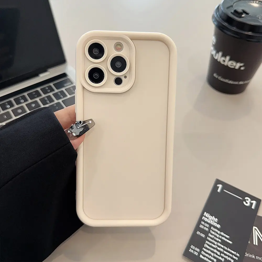 Beige Brown Black Stylish Smartphone Case for iPhone17 16 15 14 13 12 11 Pro Max Plus XR XS Max, Slim Protective Shockproof Cover