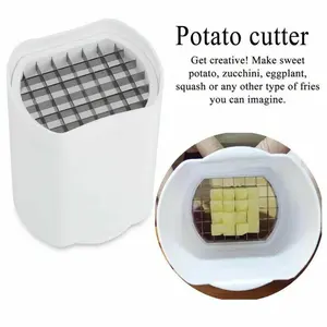 1-Step Silicone French Fry Cutter, Versatile Cutter Kitchen Utensil for Potato and Vegetable Slicing