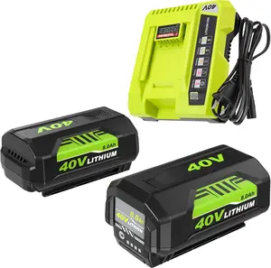 2-Pack 8.0Ah OP4026 Battery & OP401 Charger for Ryobi 40V Tools | OP4030/OP4050/OP40261/OP4020 Compatible | Green Performance