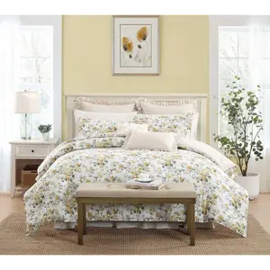 Laura Ashley Roses Gold-Green Twin Comforter Sham Set