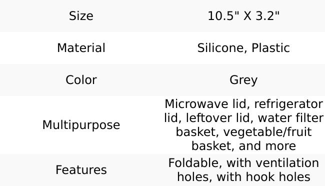 WVM Microwave Splatter Cover Vented for Food with Hook Hole, Splatter Guard & Colander Kitchen Gadget for Food, Meal Prep, Grey