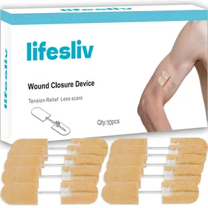 Butterfly Bandaids with Zip Stitch – 10 Pcs Simple Style Wound Closure Strips for Big Wound Care, Quick Clot Emergency Repair, Stitchless & Painless Laceration Closure Kit