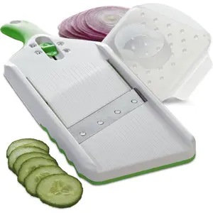 Adjustable Slicer, Green – Adjustable Thickness, Perfect for Vegetables,Fruits, and More