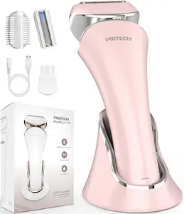 PRITECH Electric Razor for Women - Rechargeable Shaver for Women Portable Lady Shaver for Legs, Arm, Underarms, Bikini, USB Rechargeable, Wet & Dry Waterproof Bikini Trimmer for Woman