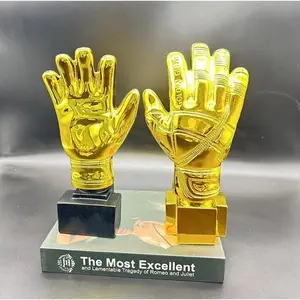 Football Trophy Gold Gloves Trophy Football Fans Souvenir Goalkeeper TrophyGolden Glove Award