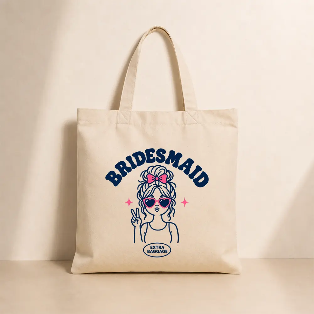 Bridesmaid Tote Bag | Bachelorette Party Gift | Bridal Party Canvas Tote | Extra Baggage