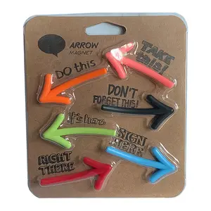 SleekHush Creative Cute Arrow Shape Fridge Magnets 3D Stereo Message Blackboard Magnet for Refrigerator in Assorted Colors