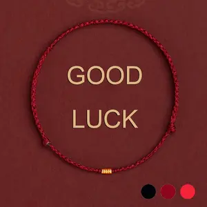 1pc Cool Red Black String Bracelets For Men Women, Adjustable Size, Perfect Gifts For Couples Family Best Friend Birthday Gift, Father's Day Gift