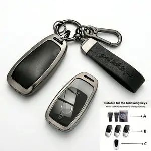 Luxury Zinc Alloy Leather Car Key Cover, Key Fob Cover, High-End Key Case with Clip, Car Key Protector, Key Covers for Car Keys, Fits Mercedes-Benz Models, Elegant and Durable Design