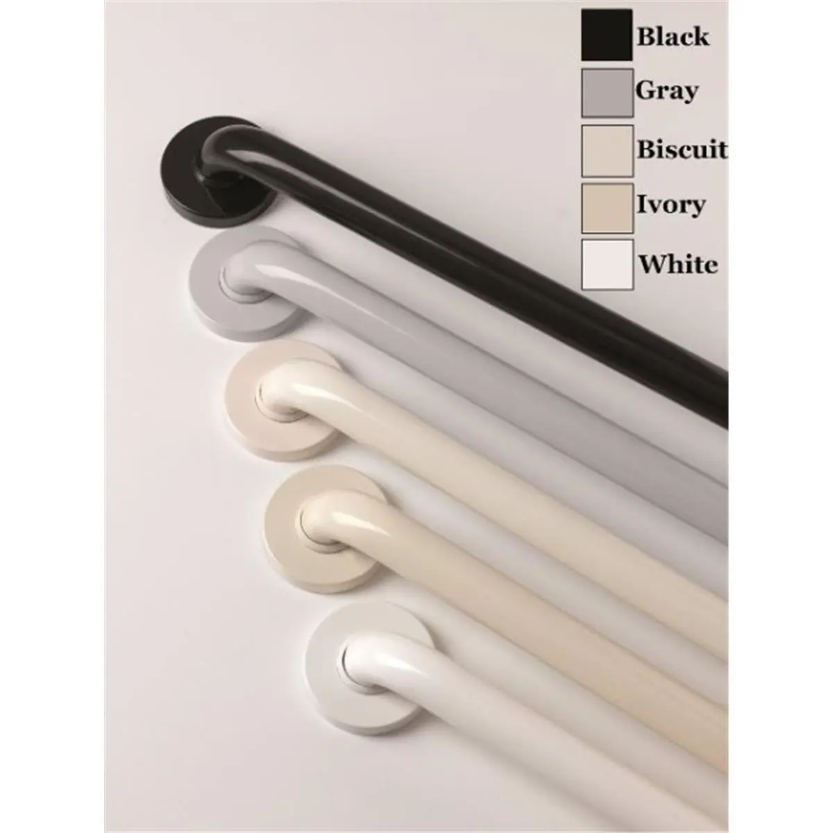 Ponte Giulio G25JAS09I2 48-in. Superior Quality Vinyl Coated Contractor Series Biscuit Grab Bar, 3 3/16" H x 2 3/4" W x 51 3/16" L, 450 lbs Capacity, Soft and Warm, for Disabled Users & Bathroom Renovation Safety Fixtures
