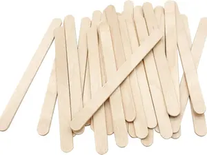 200 Pcs Craft Sticks Ice Cream Sticks Natural Wood Popsicle Craft Sticks 4.5 inch Length Treat Sticks Ice Pop Sticks for DIY Crafts Kitchen Utensils Wooden