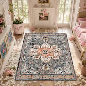 Stylish Exquisite Square Printed Velvet Carpet, Perfect Gift for Any Occasion, Versatile Decor for Home & Commercial Use, Multiple Sizes, Machine Washable, Soft & Non-shedding, Practical