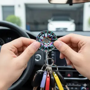 Manual Gear Shift Knob Keychain - Car Gearshift Keyring, Automotive Metal Key Accessory, Mechanical Themed Gear Key Fob for Car Enthusiasts, Stylish Keychain