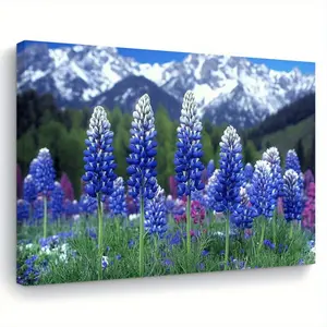 2D Flat 1 Piece Master Blue Pea Blossoming Canvas Art Print, Wooden Frame Wall Hanging Decoration, Suitable for Living Room, Bedroom, Kitchen - Ready to Hang, Ideal Gift for Home Decoration, Kitchen Wall Art| Natural Decoration| Durable canvas, canvas wal