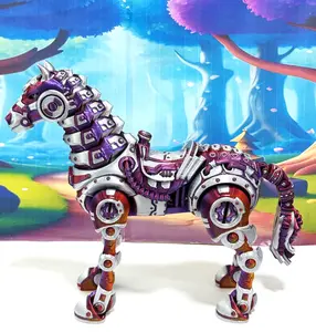 Articulated Cyber Horse, 3D Printed 6 Inches Futuristic Poseable Cyber Horse for Home Office Decoration CH001-RPG