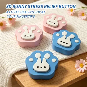 Cute Paw Shape Fidget Spinner Toy, Kawaii Rabbit 3D Printed Rotating Toy, Stress Relief Sensory Toy for Kids Adults, Trendy Desk Gadget