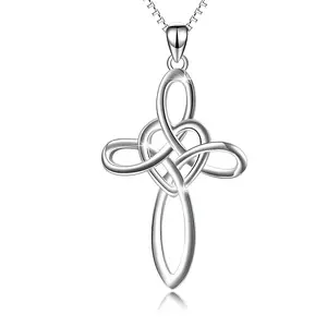 YFN Celtic Knot Cross Necklace 925 Sterling Silver Infinity Love Heart Pendant Necklace Jewelry Gifts for Women