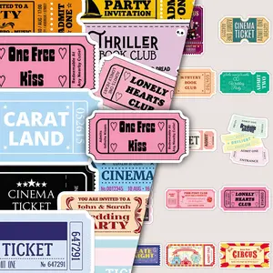 100 Sheets, Two Sets of Repeat Tickets — Creative Vintage Design DIY Decorative Stickers for Journaling & Luggage, Diary Sticker, Sticker Cards