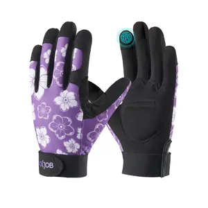 COOLJOB Thorn Proof Gardening Work Gloves for Women, Puncture Resistant Anti-Slip, Touchscreen (Purple)