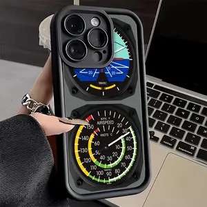 This phone case features an aircraft cockpit design and is compatible with iPhone 17, 16, 15, 14, 13, 12, 11 Pro Max Plus, Air Mini SE, and iPhone XS Max models. It has a soft silicone shell, providing shock and drop protection, making it a perfect gift