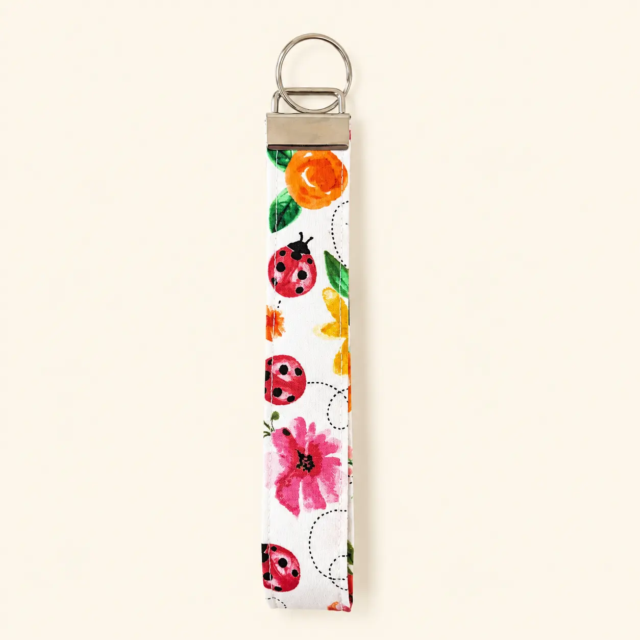 Pink Ladybug Wristlet Keychain