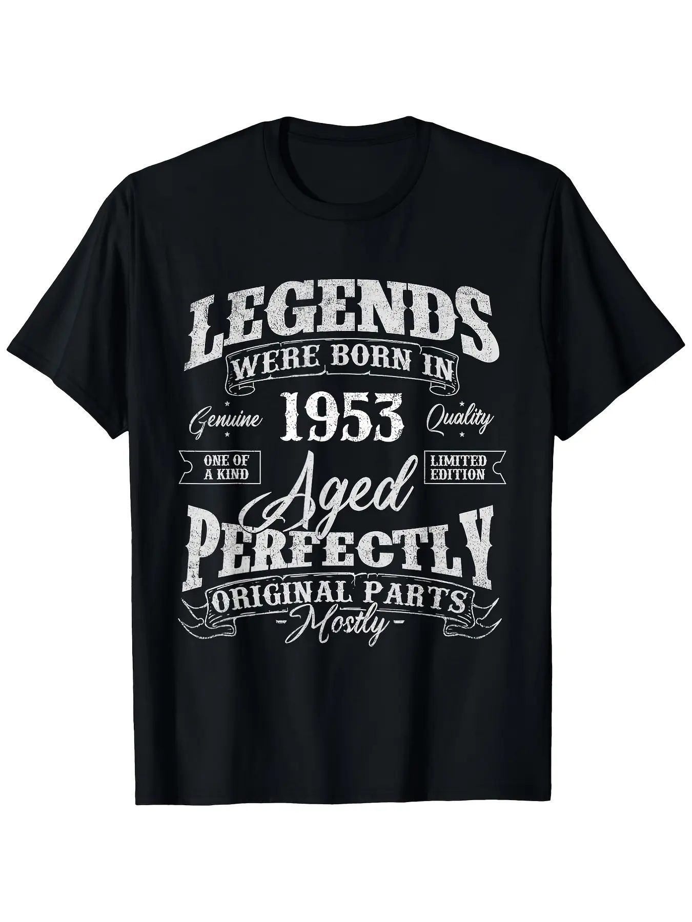 Men's Vintage 1953 Birthday T-Shirt - Legends Were unisex soft cotton short sleeve t shirt, vintage graphic casual tee for men women teens, perfect birthday holiday gift for camping travel gym daily street  wear