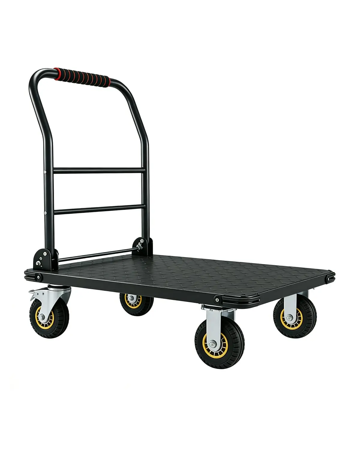 Garvee Heavy Duty 1800LBS Platform Truck Cart – 36"x24" Large Collapsible Flatbed Utility Cart, 6" Swivel Brake Wheels, Folding Hand Dolly for Warehouse, Garage, Shipping & Moving