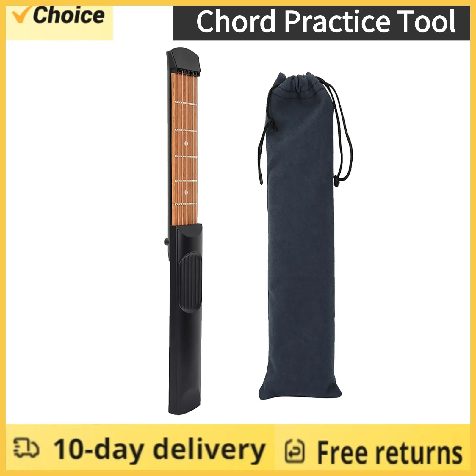 Guitar Chords Trainer - Portable Mini 6-Fret Hand Exercise Practice Tool, Portable Guitar Accessories