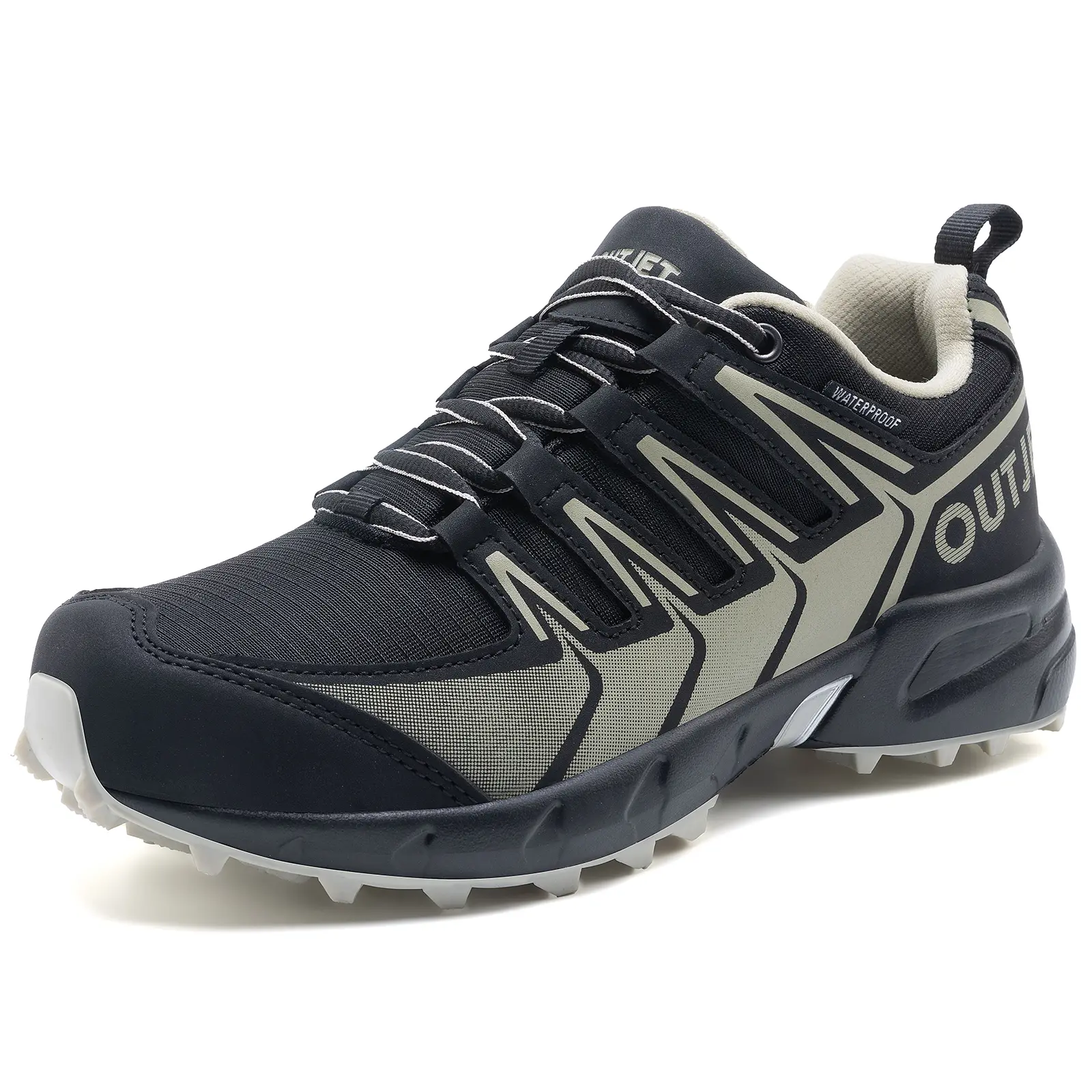 OUTJET Women's Waterproof Hiking Shoes - Light Blue Lightweight Non-Slip Trail Sneakers with Comfortable & Breathable