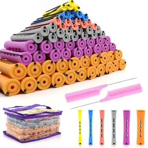120Pcs Hair Perm Rods Set, 6 Sizes Plastic Hair Cold Wave Rods, 120Pcs Hair Perm Rods Set, 6 Sizes Plastic Hair Cold Wave Rods,