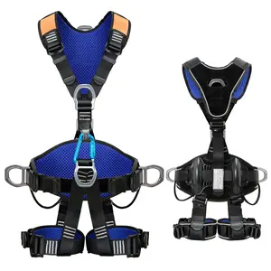 Fall Protection Full Body Safety Harness 5pt Roofing harnesses Aluminum O-Rings 8”Thick Back Support Belt Construction With Reflective Strips OSHA/ANSI Compliant
