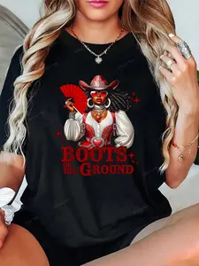 Boots On The Ground Boot Cowboy Western Cowgirl Linedance T-Shirt- Graphic Tees Festival Outfits Outfits For Women, Shirt Tops For Summer, Top De Mujer Women Summer Clothes