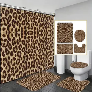 Wild Spice Babe Leopard Print Bathroom Set, 4-Piece Bath Ensemble, Trendy Designer Accessories, High-Quality Material, Perfect Gift Idea
