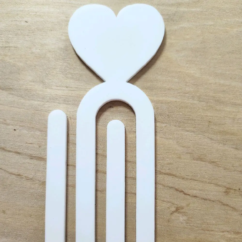 Sublimation Heart Jumbo Paperclip Blank, planner accessory, bookmark