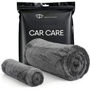 Drying Towel Set, 1300GSM Twisted-Loop Microfiber, 24"x36" XL + 15.7"x15.7" Detail Towel, Streak-Free, Lint-Free, Scratch-Free for , SUVs &