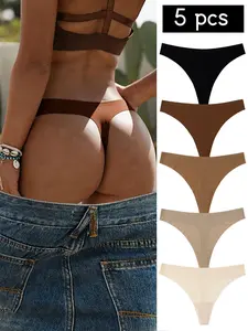 Women's Underwear Set, Soft & Breathable Design, Quick-Dry Fabric, Low Waist Style, Plain Pattern, All-Season Comfort Fit