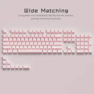 136 Key Jelly Round Side Keycaps, Ice Crystal Translucent, Oem Profile Keycap for Cherry Mx 61 68 87 104 108 Mechanical Keyboard