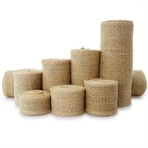 1M/Roll Natural Satin Ribbons Jute Hemp Sewing Clothing DIY Crafts Vintage Jute Ribbon Burlap Fabric Wedding Bows Accessories Plain Wrap Knot