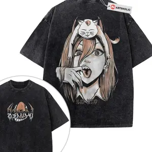 Power Shirt, Chainsaw Man Shirt, Anime Shirt, Vintage Tee 2-Sided , Graphic Tee, Unisex Fashion, Full Color, Full Size, For Men, For Women