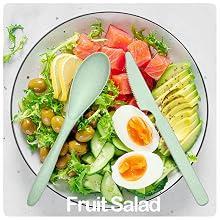 Reusable Travel Wheat Straw Cutlery Sets with Case - 4 Simple Sets of Standard Cutlery, Eco-Friendly BPA-Free Knife Fork Spoons, for Adults Picnics Camping (Green, Beige, Pink, Blue), Compact