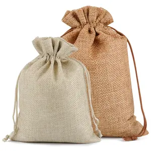 Wholesale!   100 200 Wedding Hessian Burlap jute gift bag Drawstring bag-