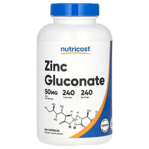 Nutricost Zinc Gluconate, 50 mg, 240 Capsules