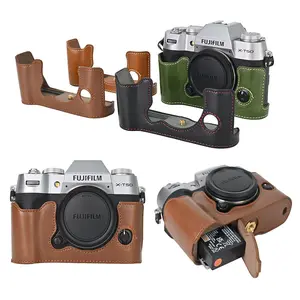 XT50 PU Leather Camera Half Case for Fujifilm XT50 Fuji X-T50 Bottom Opening Body Cover