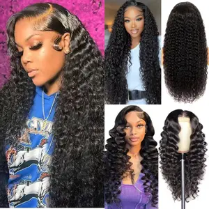 [Combo sale 24"&22"&22"]  get 3 wig' 13x4 Curly Wave Hair Lace Front Wigs Human Hair Hair Pre Plucked HD Transparent Lace Frontal Human Hair Wigs 180% Density