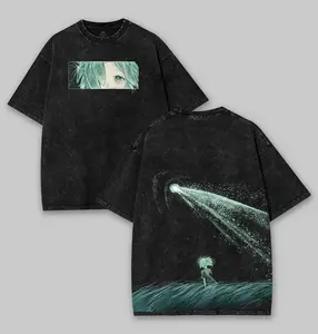 Retro Heavy Limited Land of the Lustrous Phosphophyllite Anime Double Printed Washed Tee Unisex Anime Heavyweight T-shirt, Anime Lover Menswear Fabric Top