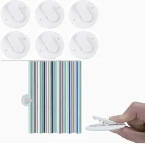 Bathroom Shower Curtain Clips 6Pcs Adhesive Splash Proof Windproof Weight Clips for Home Use Bathroom Accessories