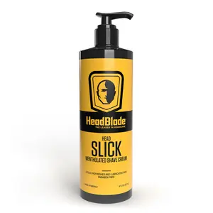 HeadSlick Mentholated Shave Cream - 8oz Pump Aftershave Cleansing Paraben Free Cleanser Shaving Foam