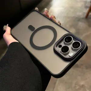Frosted acrylic skin-sensitive magnetic For iphone16 Pro Max 15 14 13 iPhone case silicone soft shell TPU shockproof